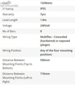 Thermogroup SR33MB Matt Black Round Ladder Heated Towel Rail 750*700*122mm -HERA BATHWARE thermogroup sr33mb matt black round ladder heated towel rail 750700122mmmatte blackheated towel railthermogroup 736286