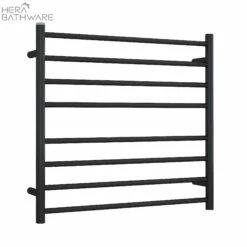 Thermogroup SR33MB Matt Black Round Ladder Heated Towel Rail 750*700*122mm