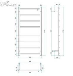 Thermogroup SRB27M Brushed Straight Round Ladder Heated Towel Rail 530*1120*122mm -HERA BATHWARE thermogroup srb27m brushed straight round ladder heated towel rail 5301120122mmbrushed stainless steelheated towel railthermogroup 142083