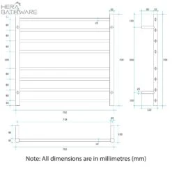 Thermogroup SRB33M Brushed Round Ladder Heated Towel Rail 750*700*122mm 6 Thermogroup SRB33M Brushed Round Ladder Heated Towel Rail 750*700*122mm -HERA BATHWARE thermogroup srb33m brushed round ladder heated towel rail 750700122mmbrushed stainless steelheated towel railthermogroup 946263