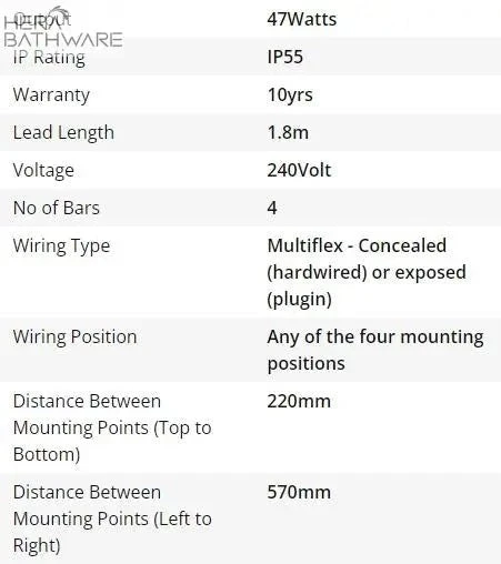 Thermogroup SS40M Straight Square Ladder Heated Towel Rail 600*420*120mm 2 Thermogroup SS40M Straight Square Ladder Heated Towel Rail 600*420*120mm - Image 2