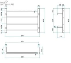 Thermogroup SS40M Straight Square Ladder Heated Towel Rail 600*420*120mm 6 Thermogroup SS40M Straight Square Ladder Heated Towel Rail 600*420*120mm -HERA BATHWARE thermogroup ss40m straight square ladder heated towel rail 600420120mmstainless steelheated towel railthermogroup 922224