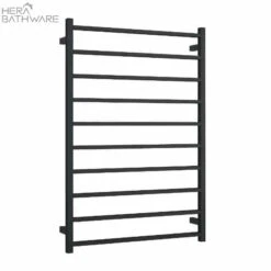 Thermogroup SS88MB Matt Black Square Ladder Heated Towel Rail 800*1160*120mm