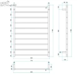 Thermogroup SS88MB Matt Black Square Ladder Heated Towel Rail 800*1160*120mm 6 Thermogroup SS88MB Matt Black Square Ladder Heated Towel Rail 800*1160*120mm -HERA BATHWARE thermogroup ss88mb matt black square ladder heated towel rail 8001160120mmmatte blackheated towel railthermogroup 444653