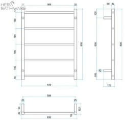Thermogroup USR54 Straight Round Non-Heated Ladder Towel Rail 630*800*122mm 6 Thermogroup USR54 Straight Round Non-Heated Ladder Towel Rail 630*800*122mm -HERA BATHWARE thermogroup usr54 straight round non heated ladder towel rail 630800122mmstainless steelheated towel railthermogroup 259839