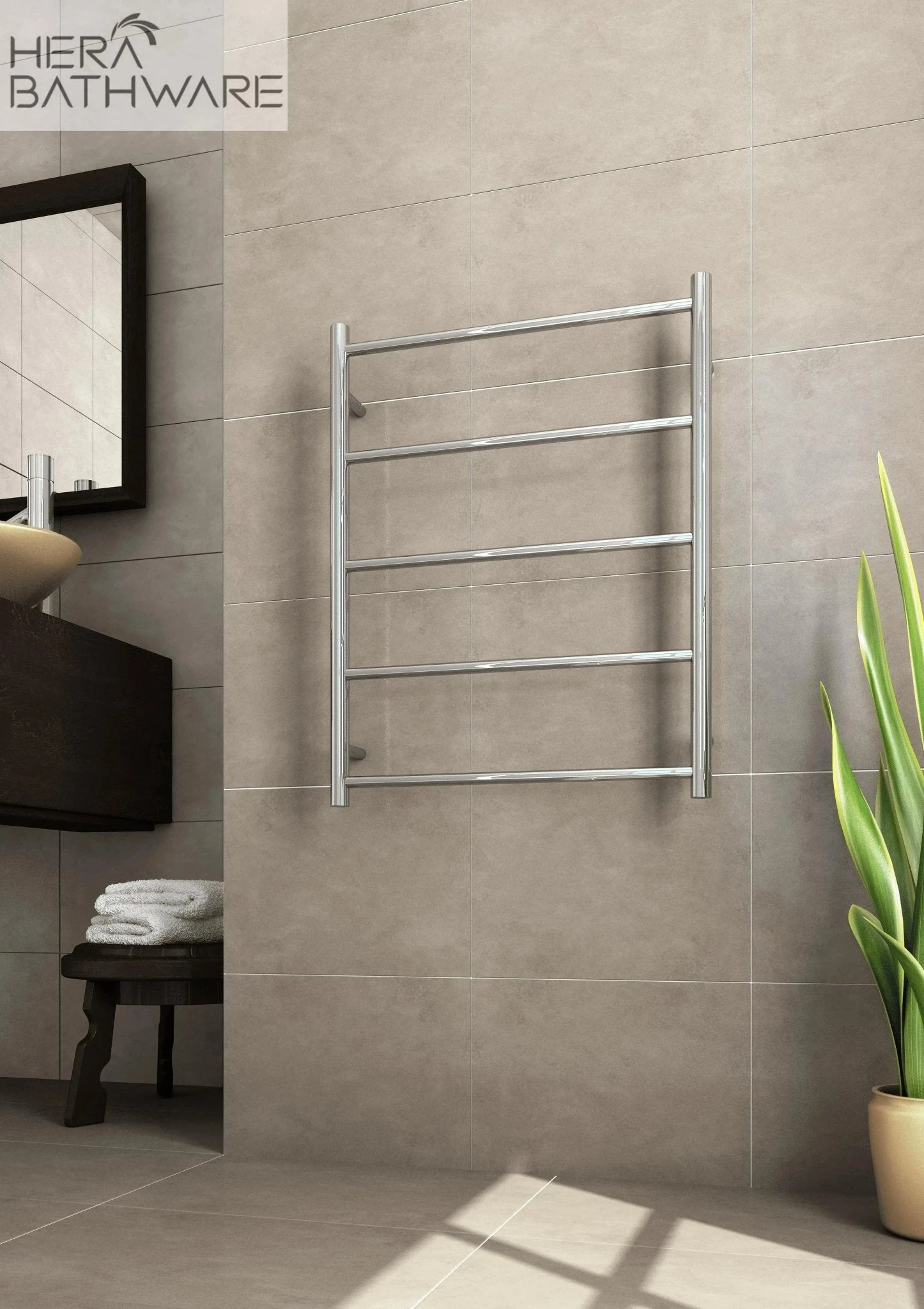 Thermogroup USR54 Straight Round Non-Heated Ladder Towel Rail 630*800*122mm 2 Thermogroup USR54 Straight Round Non-Heated Ladder Towel Rail 630*800*122mm - Image 2