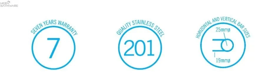 Thermogroup USS69 Straight Round Non-Heated Ladder Towel Rail 610*925*95mm 3 Thermogroup USS69 Straight Round Non-Heated Ladder Towel Rail 610*925*95mm - Image 3