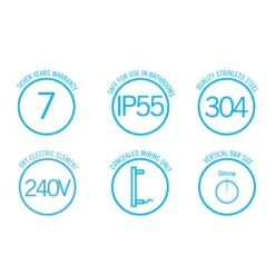 Thermogroup VP900BR Horizon Blue Straight Round Vertical Single Heated Towel Rail-W142xH900xD100mm 6 Thermogroup VP900BR Horizon Blue Straight Round Vertical Single Heated Towel Rail-W142xH900xD100mm -HERA BATHWARE thermogroup vp900br horizon blue straight round vertical single heated towel rail w142xh900xd100mmbrushed stainlessheated towel railthermogroup 792258