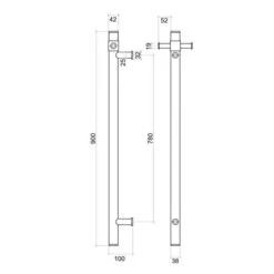 Thermogroup VS900HBL Horizon Blue Straight Round Vertical Single Heated Towel Rail-W142xH900xD100mm -HERA BATHWARE thermogroup vs900hbl horizon blue straight round vertical single heated towel rail w142xh900xd100mmhorizon blueheated towel railthermogroup 777764