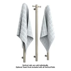 Thermogroup VS900HBN BrushedNickel Round Vertical Single Heated Towel Rail-W142xH900xD100mm -HERA BATHWARE thermogroup vs900hbn brushed nickel round vertical single heated towel rail w142xh900xd100mmheated towel railthermogroup 513204