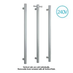 Thermogroup VS900HDP Dusty Pink Straight Round Vertical Single Heated Towel Rail-W142xH900xD100mm -HERA BATHWARE thermogroup vs900hdp dusty pink straight round vertical single heated towel rail w142xh900xd100mmdusty pinkheated towel railthermogroup 530763