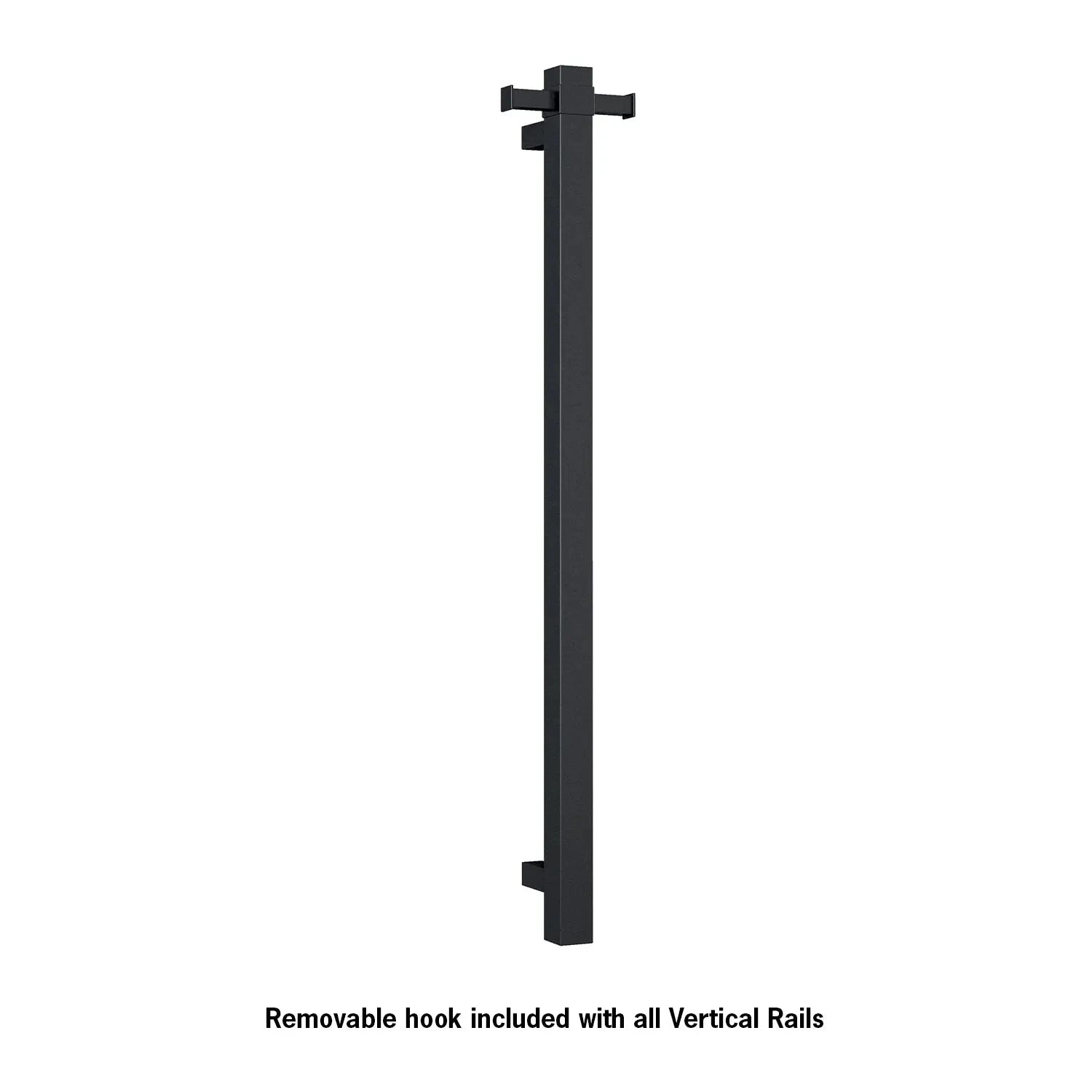 Thermogroup VS900SHB Matt Black Square Vertical Single Bar Heated Towel Rail-W142xH900xD100mm 1 Thermogroup VS900SHB Matt Black Square Vertical Single Bar Heated Towel Rail-W142xH900xD100mm