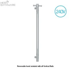 Thermogroup VSH900H Round 240Volt Vertical Single Heated Towel Rail