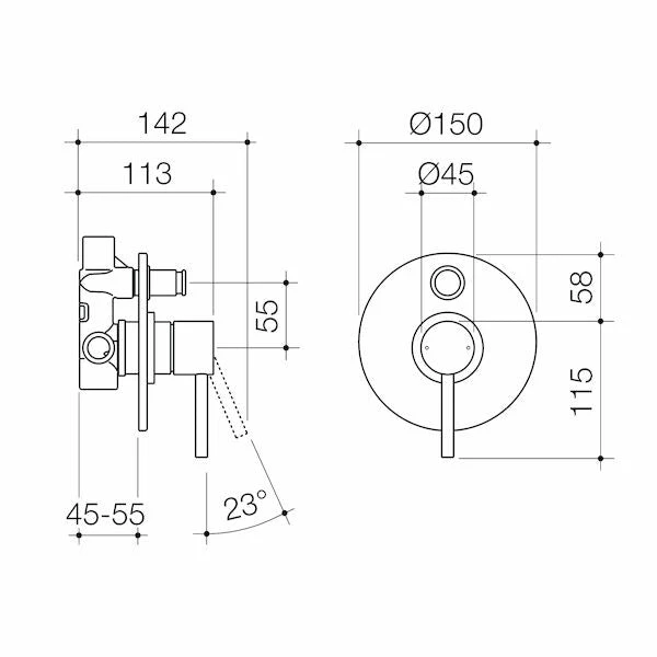 Titan Stainless Steel Bath/Shower Mixer With Diverter | Caroma 2 Titan Stainless Steel Bath/Shower Mixer With Diverter | Caroma - Image 2