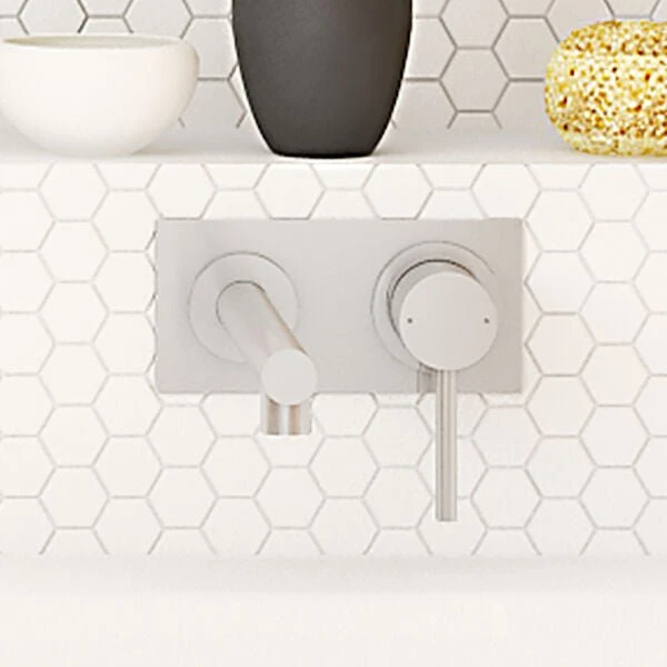 Titan Stainless Steel Wall Basin Mixer | Caroma 2 Titan Stainless Steel Wall Basin Mixer | Caroma - Image 2