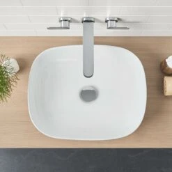 TRIBUTE Above Counter Basin - Curved Rectangle 480mm | CAROMA