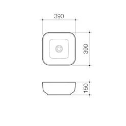 TRIBUTE Above Counter Basin - Square 390mm | CAROMA -HERA BATHWARE tribute above counter basin square 390mm caromaabove counter basincaroma 706139