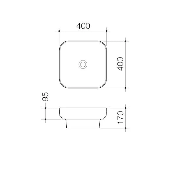 TRIBUTE Inset Square Basin 400mm | CAROMA 3 TRIBUTE Inset Square Basin 400mm | CAROMA - Image 3
