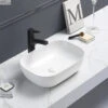 Ultra Slim Above Counter Basin - Matte White - Rounded Rectangle