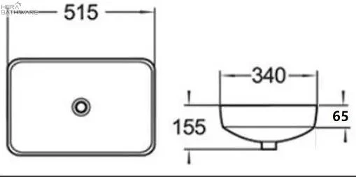 Ultra Slim Inset Square Basin 515mm 2 Ultra Slim Inset Square Basin 515mm - Image 2