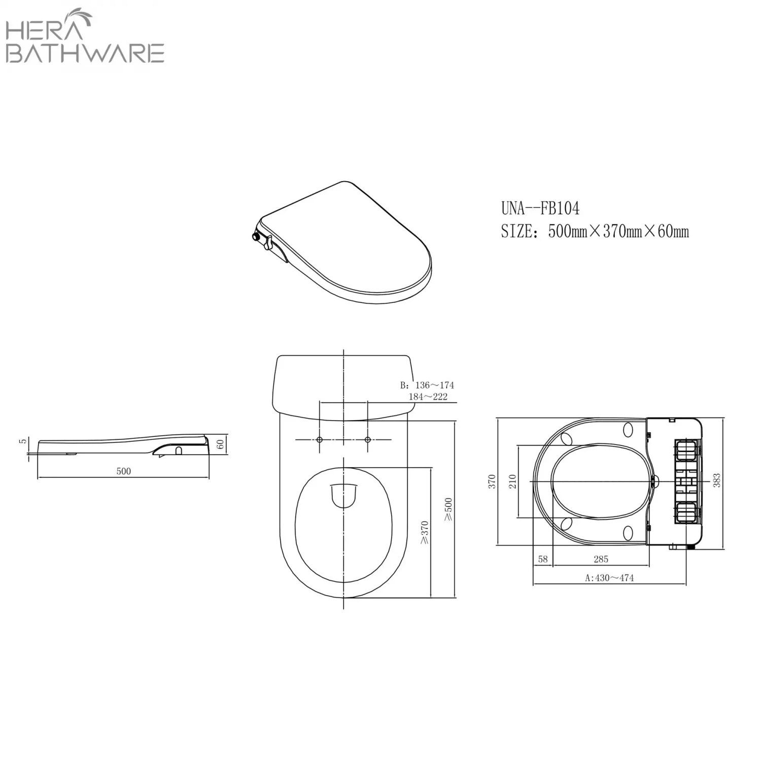 Una - Non-Electric Bidet FB104 5 Una - Non-Electric Bidet FB104 - Image 5