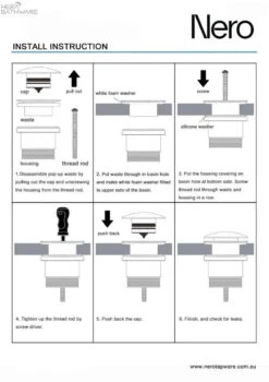 Universal Pop Up Waste | NERO 20 Universal Pop Up Waste | NERO -HERA BATHWARE universal pop up waste nerobrushed goldpop up wastenero tapware 246198
