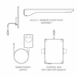 URBANE II Sensor 220mm Wall Outlet Tap - Trim Kit | Caroma -HERA BATHWARE urbane ii sensor 220mm wall outlet tap trim kit caromatrim kits only brushed nickelwall basin mixercaroma 347619