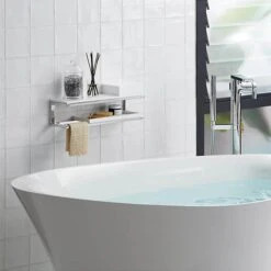 Veil Lithocast Freestanding Bath Gloss White -HERA BATHWARE veil lithocast freestanding bath gloss whitekohler 164544
