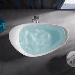 Veil Lithocast Freestanding Bath Gloss White -HERA BATHWARE veil lithocast freestanding bath gloss whitekohler 848037