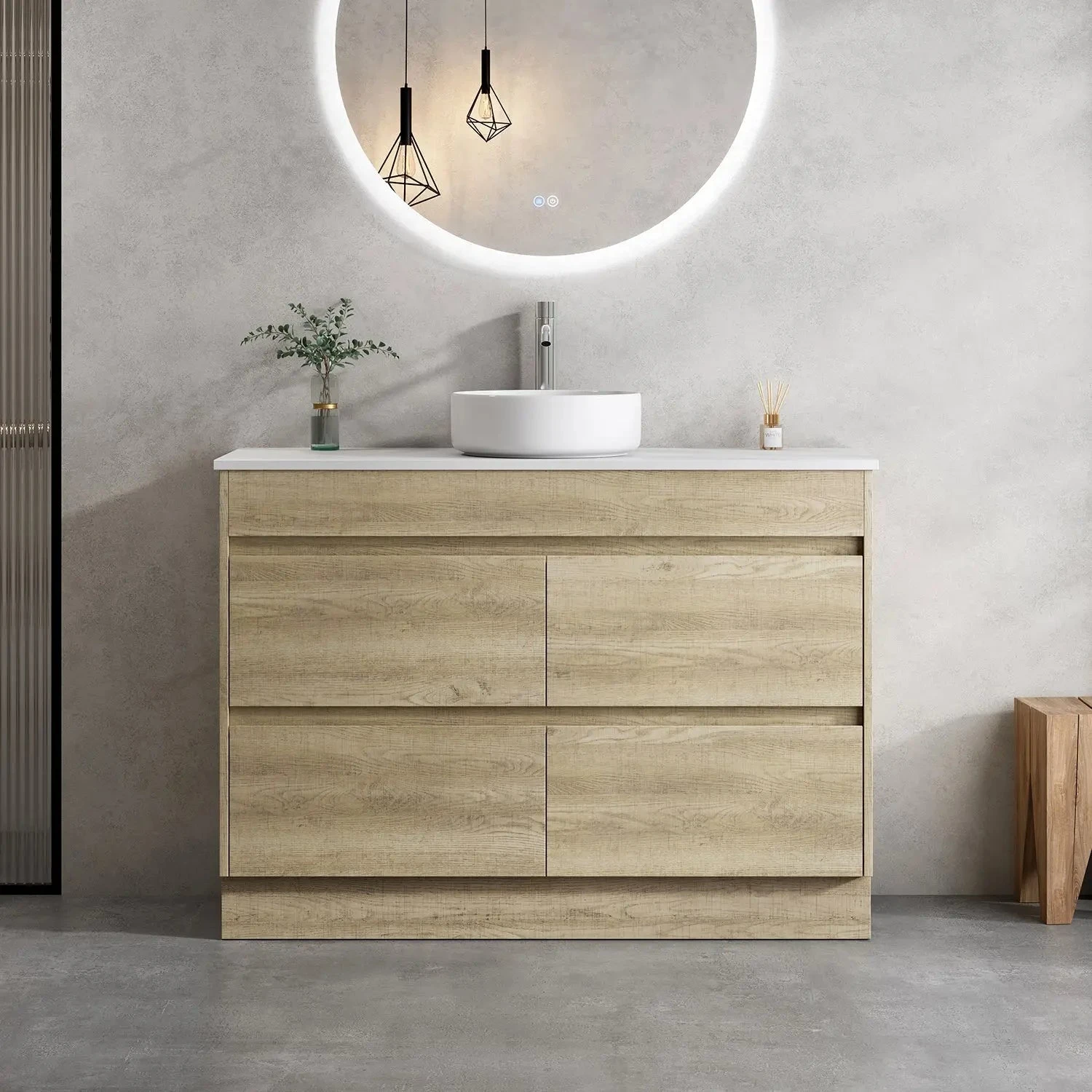 Venezia Free Standing Timber Look Vanity 1200mm 1 Venezia Free Standing Timber Look Vanity 1200mm