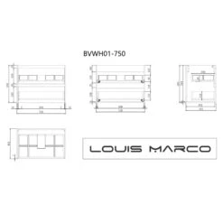 Venezia Wall Hung Timber Look Vanity 750mm -HERA BATHWARE venezia wall hung timber look vanity 750mmvanitieslouis marco 504136