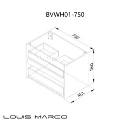 Venezia Wall Hung Timber Look Vanity 750mm -HERA BATHWARE venezia wall hung timber look vanity 750mmvanitieslouis marco 738059