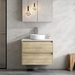 Venezia Wall Hung Timber Look Vanity 750mm