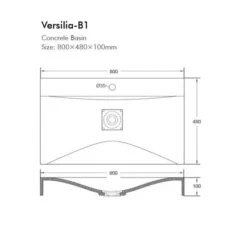 Versilia - Rectangle Concrete Basin -HERA BATHWARE versilia rectangle concrete basinfrench greyabove counter basinbnk 200269