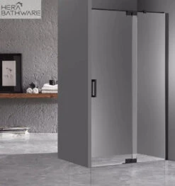 Violet 10mm Frameless Pivot Standard Size Front & Return Set | Convex 10 Violet 10mm Frameless Pivot Standard Size Front & Return Set | Convex -HERA BATHWARE violet 10mm frameless pivot standard size front return set convex900 x 900mmmatte blackshower screenconvex 520060