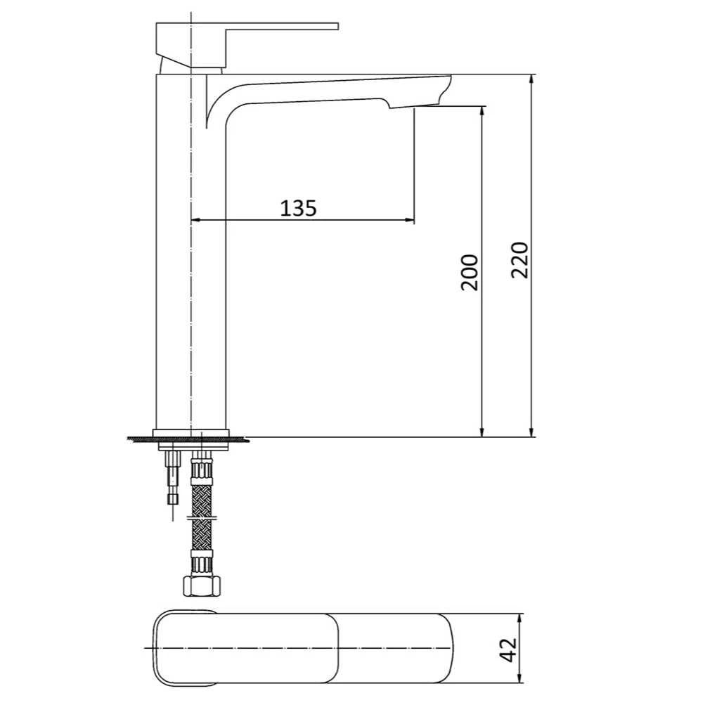 WELI Tall Basin Mixer - Matte Black 2 WELI Tall Basin Mixer - Matte Black - Image 2