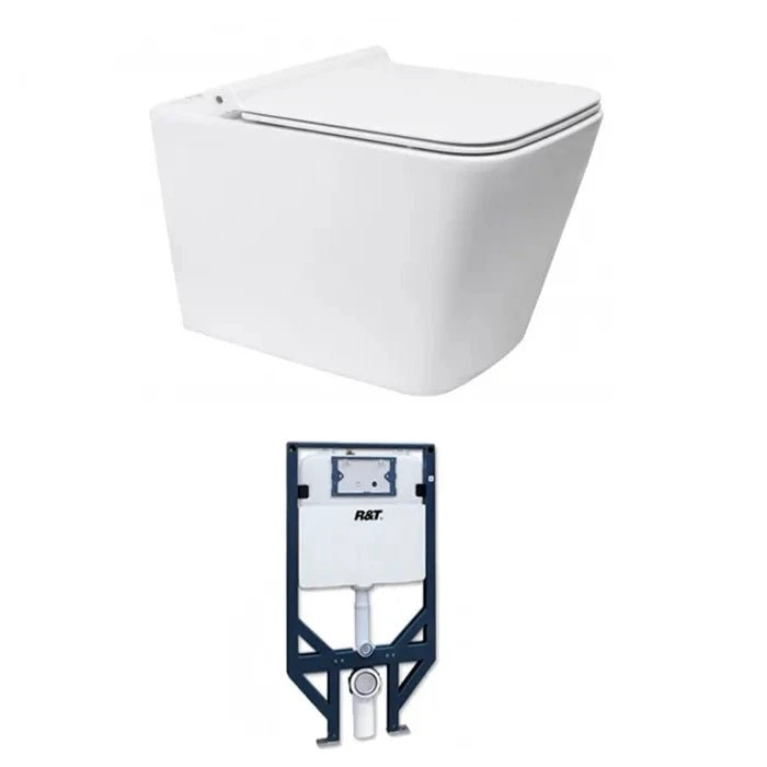 X-Cube Wall Hung Rimless Pan | R&T INWALL Cistern Set 1 X-Cube Wall Hung Rimless Pan | R&T INWALL Cistern Set