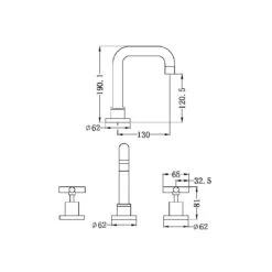 X PLUS Basin Mixer Set -HERA BATHWARE x plus basin mixer setbrushed goldbasin mixernero tapware 674107