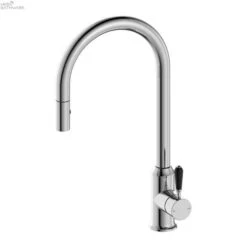 YORK Pull Out Sink Mixer With Vegie Spray -HERA BATHWARE york pull out sink mixer with vegie sprayblack porcelainchromekitchen mixernero tapware 822463