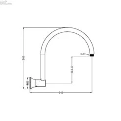 YORK Shower Arm -HERA BATHWARE york shower armaged brassshower armnero tapware 884412