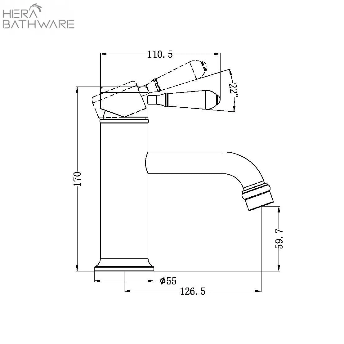 York Straight Basin Mixer 2 York Straight Basin Mixer - Image 2