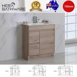 York Timber Slim Look Free Standing Drawers On Right/Left - 750mm