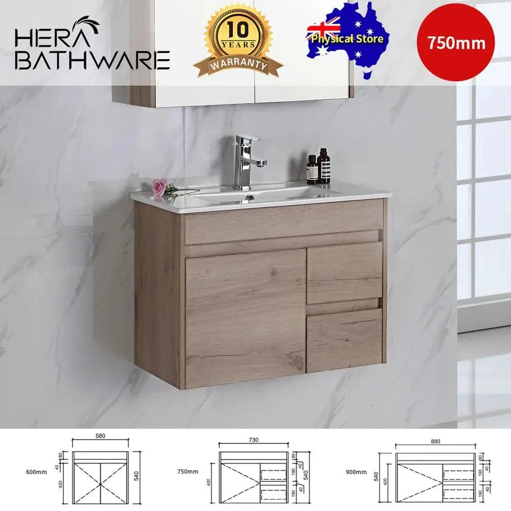 York Timber Slim Look Wall Hung Drawers On Left/Right - 750mm 1 York Timber Slim Look Wall Hung Drawers On Left/Right - 750mm