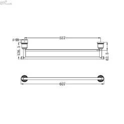 YORK Towel Rail 600mm Single/Double 13 YORK Towel Rail 600mm Single/Double -HERA BATHWARE york towel rail 600mm singledoublechromedouble towel railtowel railnero tapware 379289
