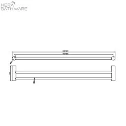 Zen SS316L 600mm Outdoor Towel Rail 13 Zen SS316L 600mm Outdoor Towel Rail -HERA BATHWARE zen ss316l 600mm outdoor towel railbrushed nickeldouble towel railsshower shelfnero tapware 754668