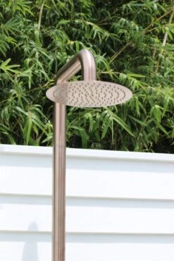 Zen SS316L Outdoor Freestanding Shower Column -HERA BATHWARE zen ss316l outdoor freestanding shower columnbrushed bronzeshower setnero tapware 956223