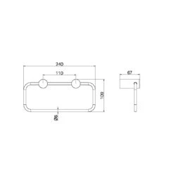 Zen SS316L Outdoor Hand Towel Rail -HERA BATHWARE zen ss316l outdoor hand towel railbrushed goldshower shelfnero tapware 237027