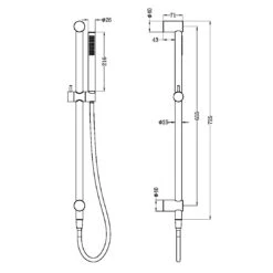 Zen SS316L Shower Rail With Outdoor Shower Hose 8 Zen SS316L Shower Rail With Outdoor Shower Hose -HERA BATHWARE zen ss316l shower rail with outdoor shower hosebrushed goldshower railsnero tapware 884577